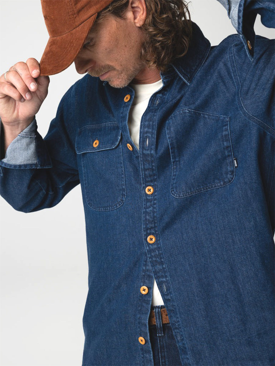 Eddystone Shirt - Mid-Wash Indigo Denim