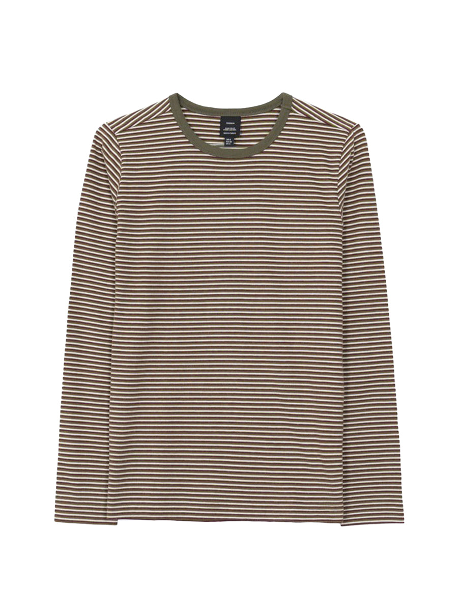 Eldon Long Sleeve Stripe Tee - Seagrass & Plum
