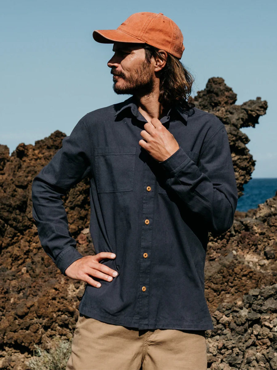 Hendra Long Sleeve Shirt - Navy