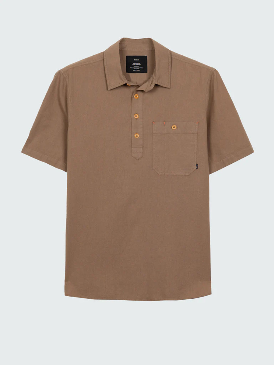 Hendra Pop-Over Short Sleeve Shirt - Woodsmoke