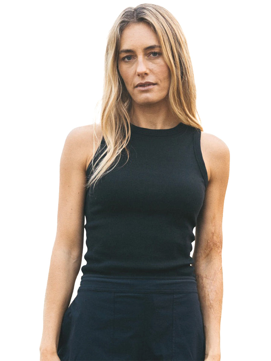 Powes Ribbed Tank - Black