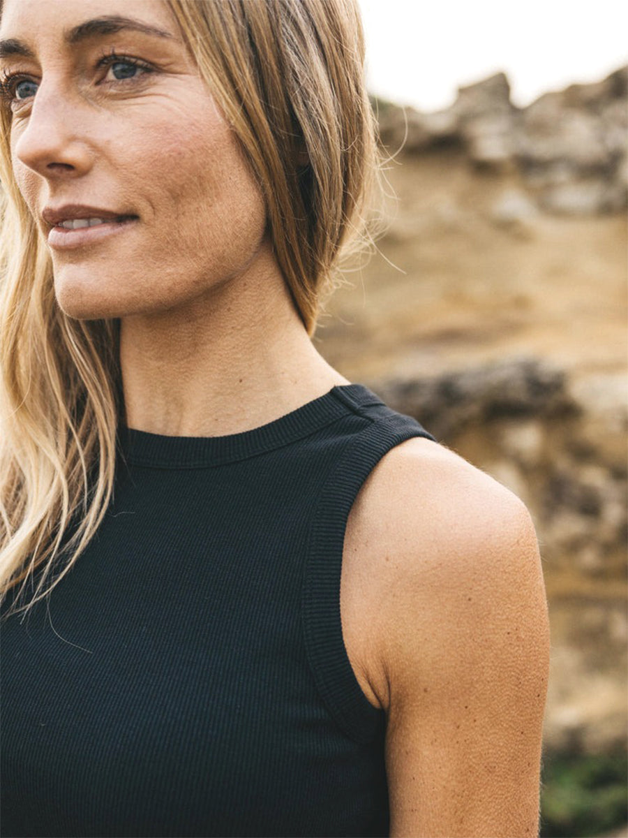 Powes Ribbed Tank - Black