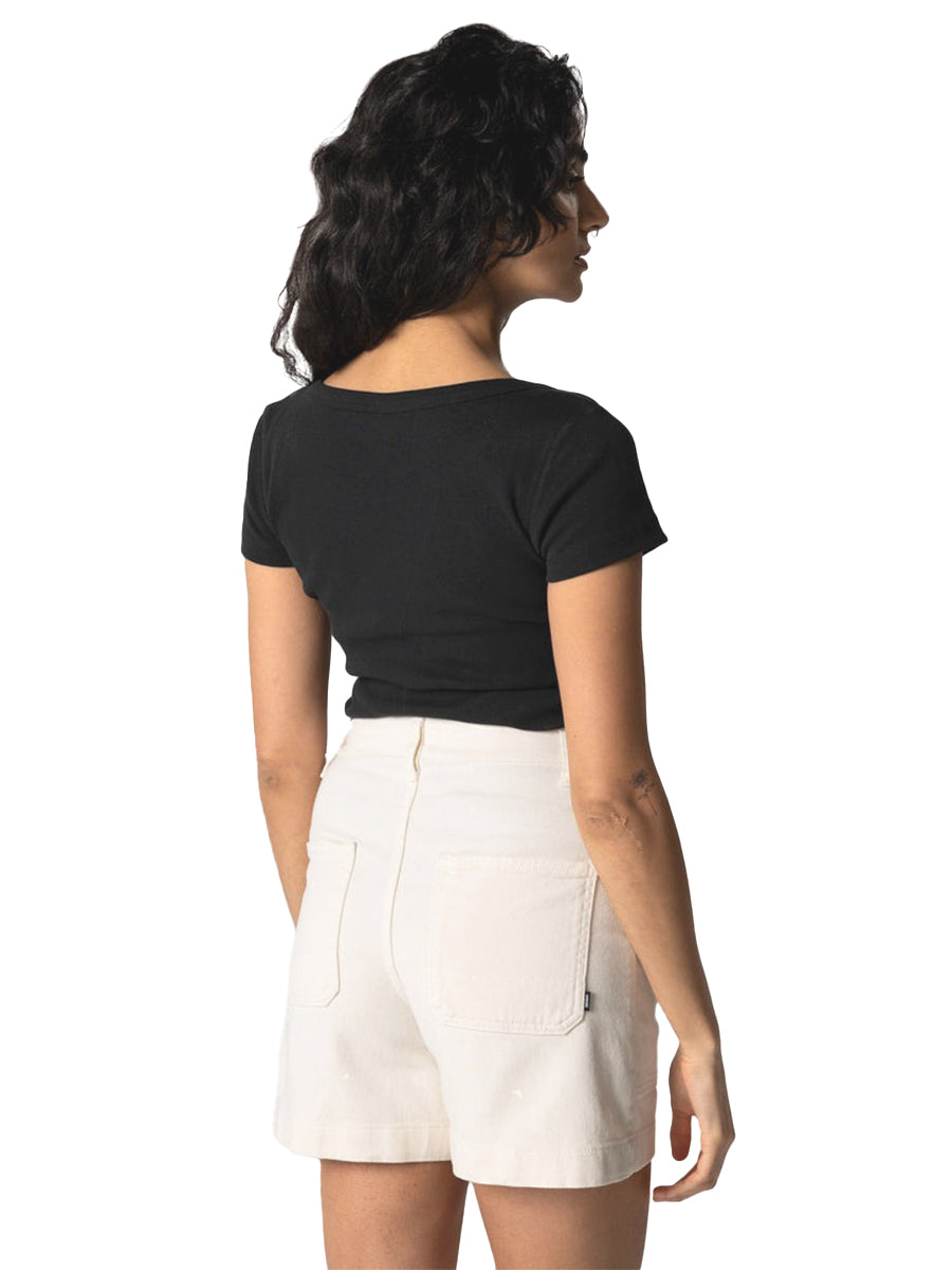 Powes Ribbed Tee - Black