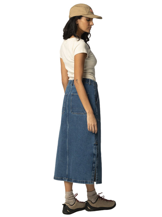 Yarrel A-Line Skirt - Washed Indigo Denim