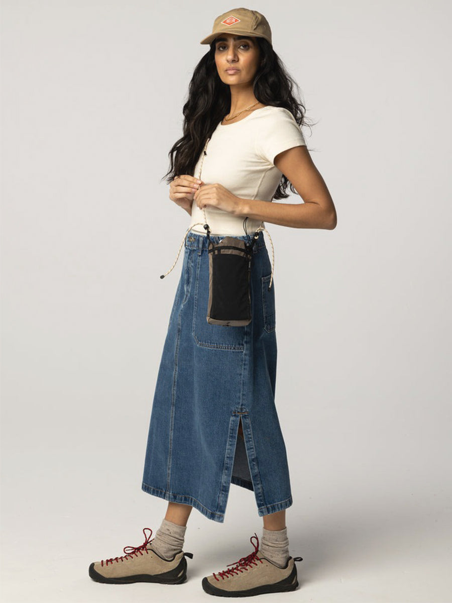Yarrel A-Line Skirt - Washed Indigo Denim