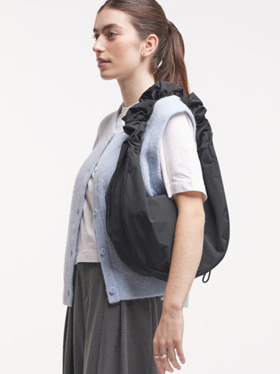The Moon Bag Ruffle - Black