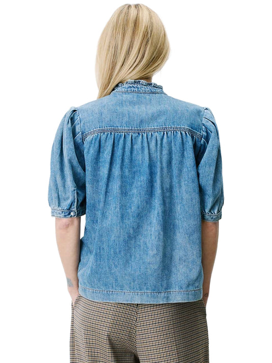 Amande Denim Blouse - Light Blue