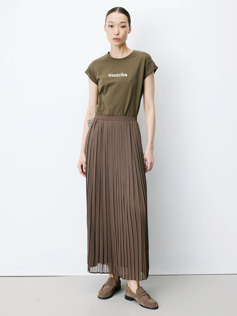 Anissa Pleated Skirt - Brown