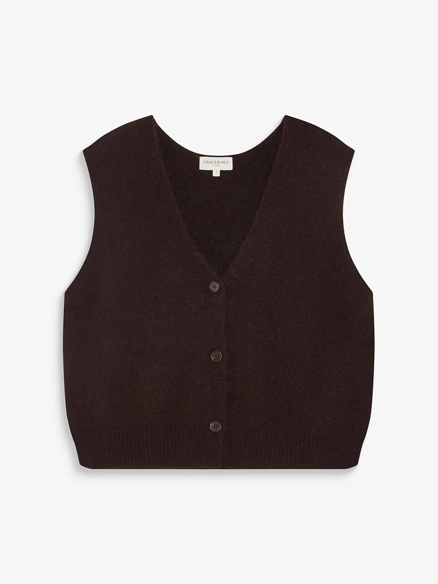 Nars Cardigan Vest - Chocolate