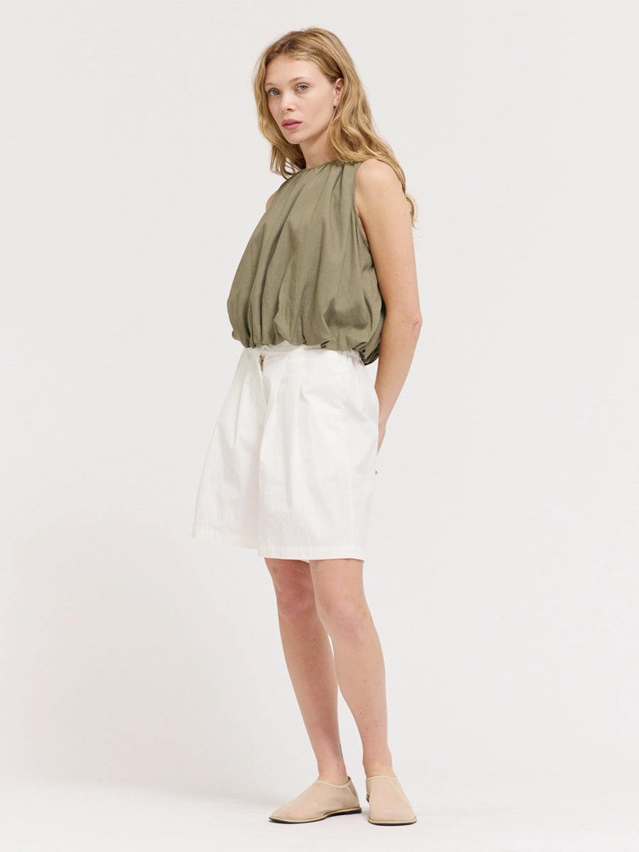 Bubble Crop Top - Dry Sage