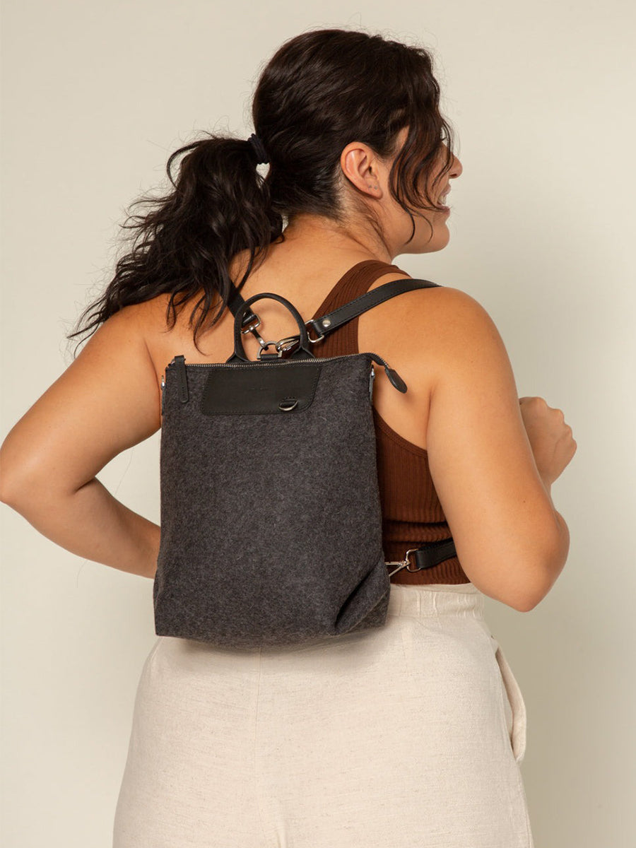 Bedford Wool Mini Backpack - Charcoal