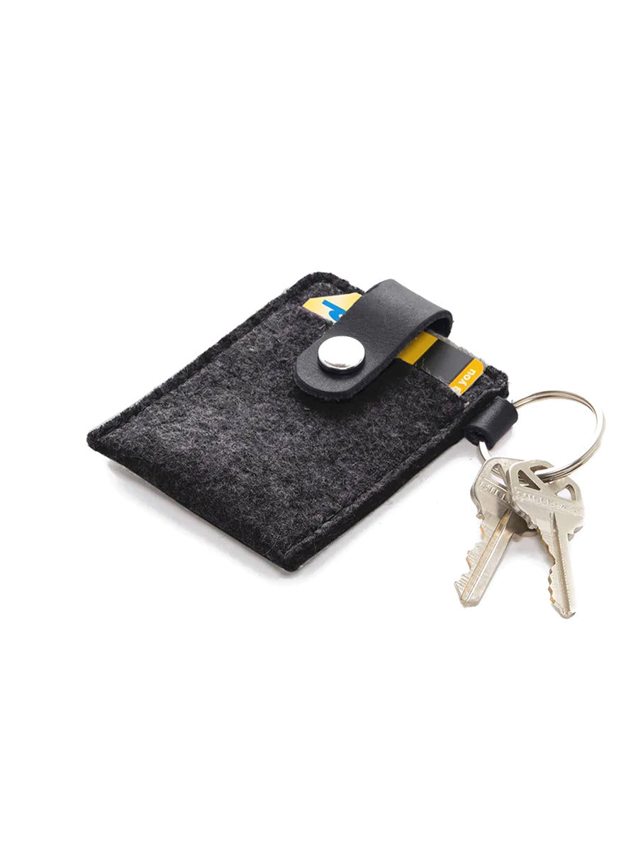 Felt Key Card Case - Charcoal & Black