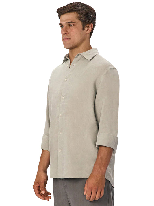 The St. Martins Linen Long Sleeve Shirt - Spruce