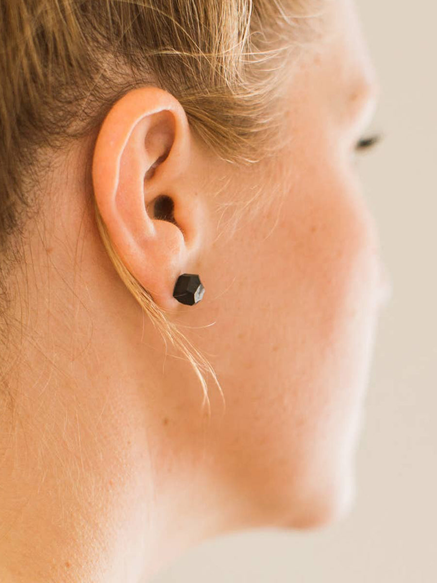 Faceted Studs - Dark Teal