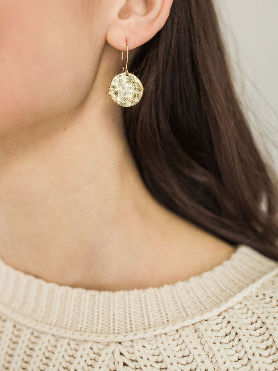 Small Circle Drops - Linen Gold