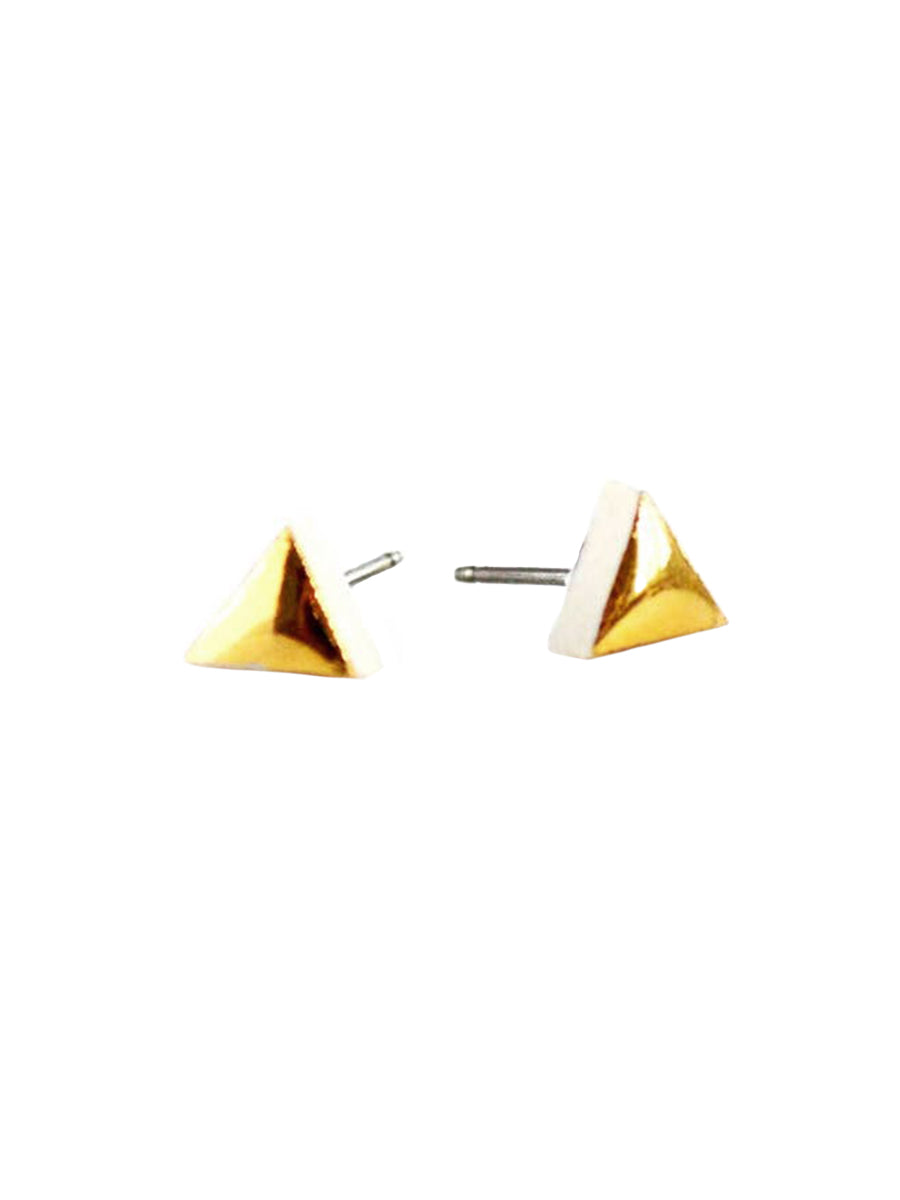 Triangle Studs - Shiny Gold