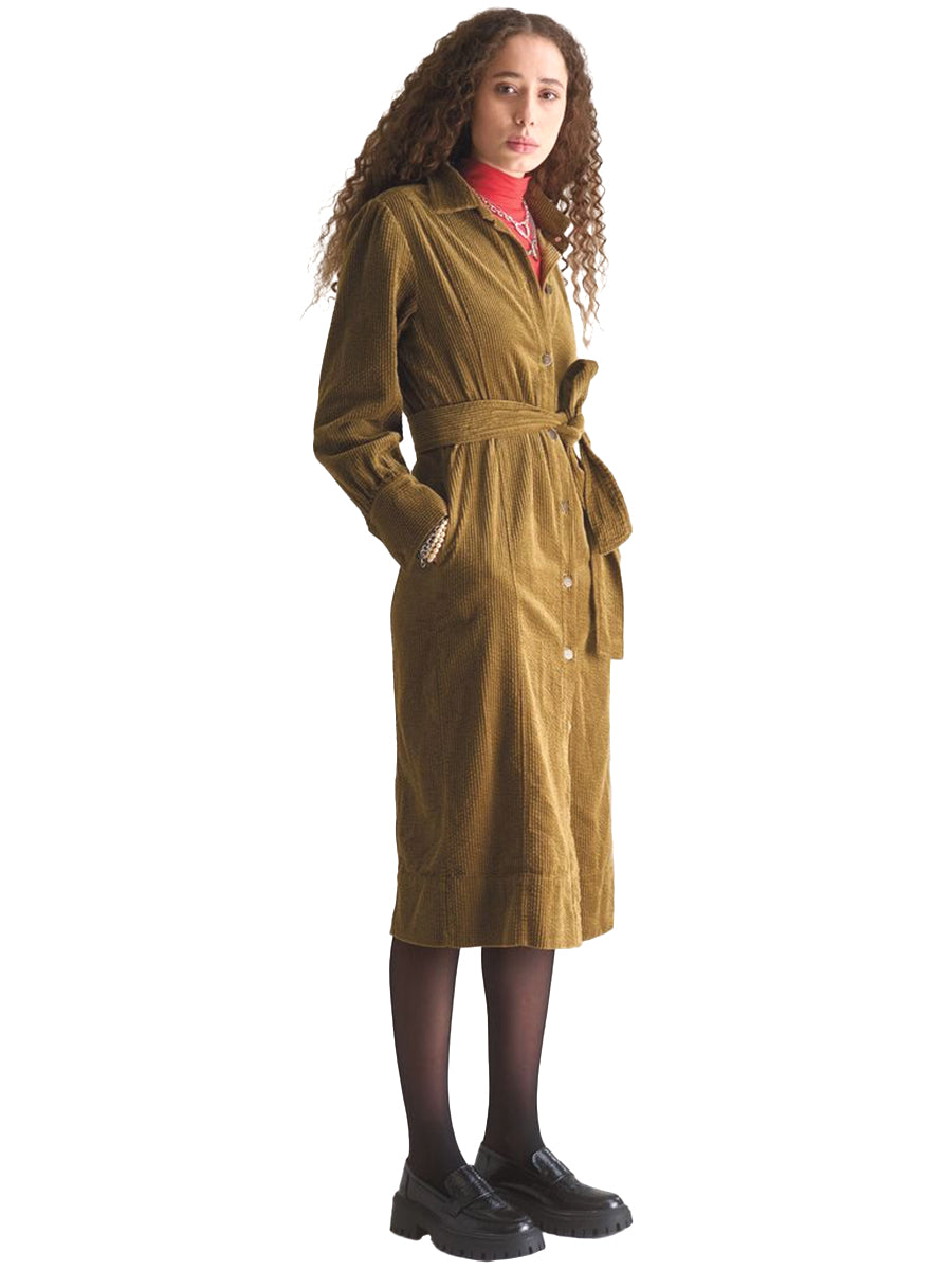 Hariti Dress - Olive Corduroy