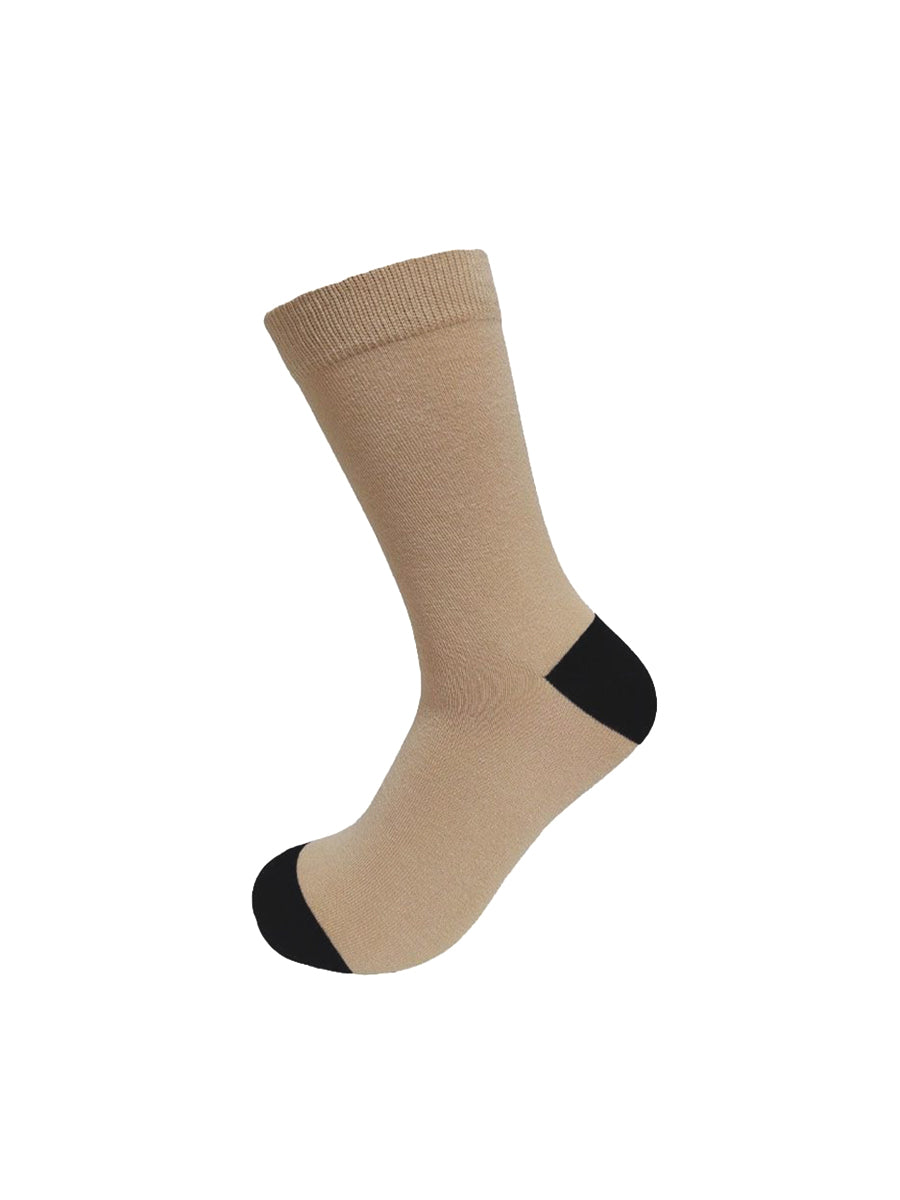 Punchy Color-Blocked Socks - Croissant