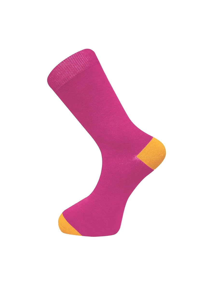 Punchy Color-Blocked Socks - Pink