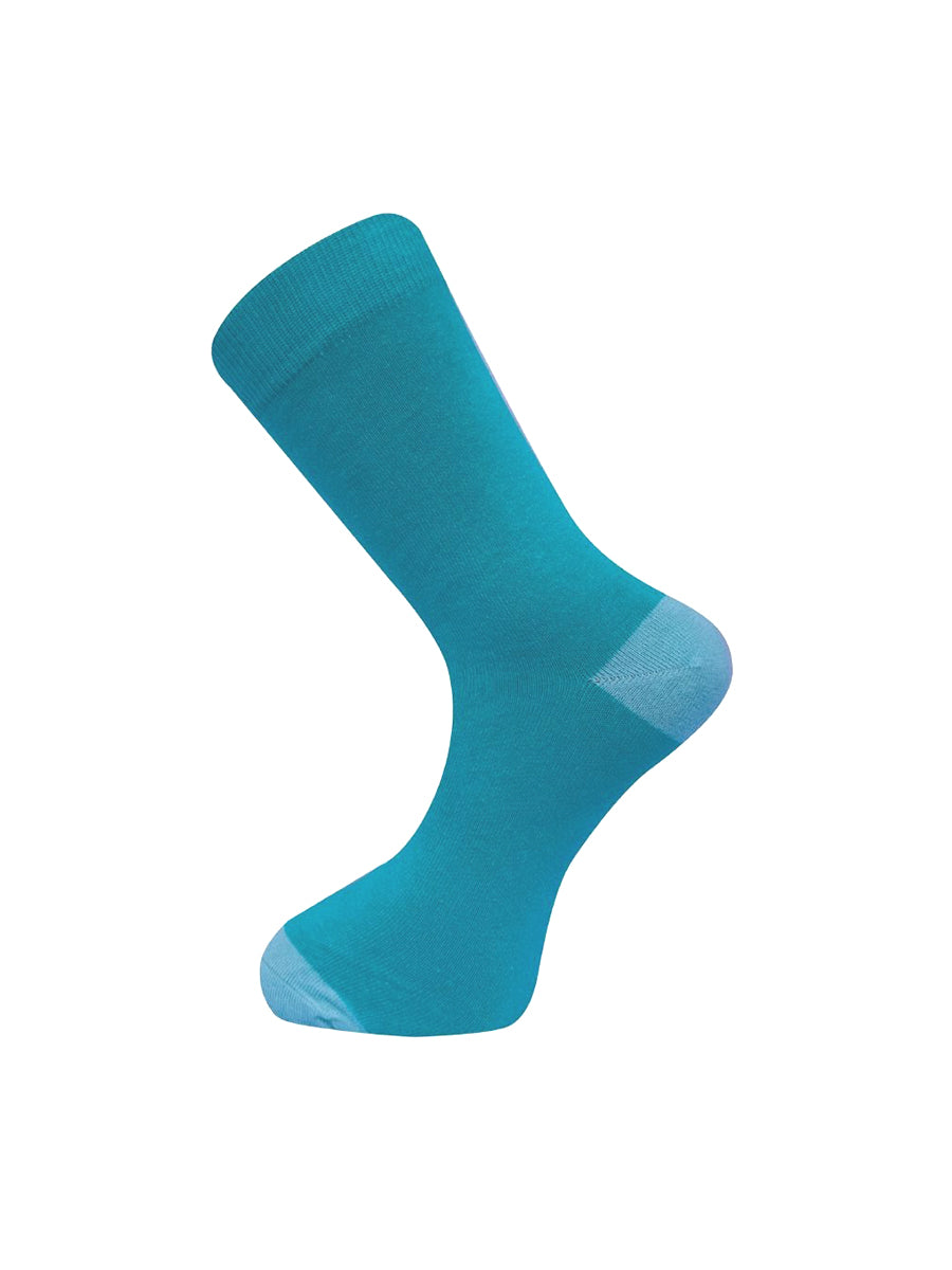 Punchy Color-Blocked Socks - Teal & Blue