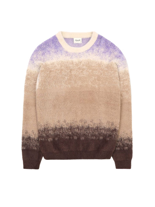 Gradient Knit Crew - Purple & Brown
