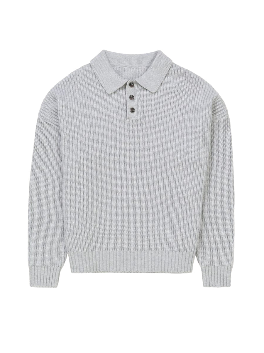Knit Polo - Grey