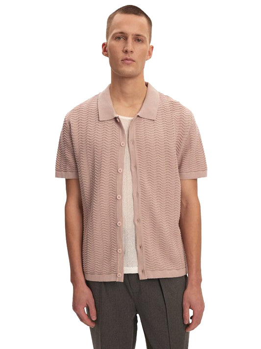 Wave Knit Polo - Dusty Lilac