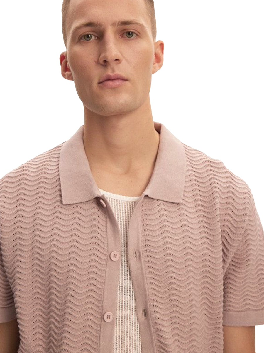 Wave Knit Polo - Dusty Lilac