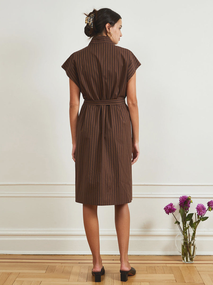 Tina Dress - Brown Stripe