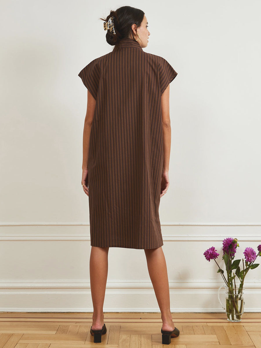 Tina Dress - Brown Stripe