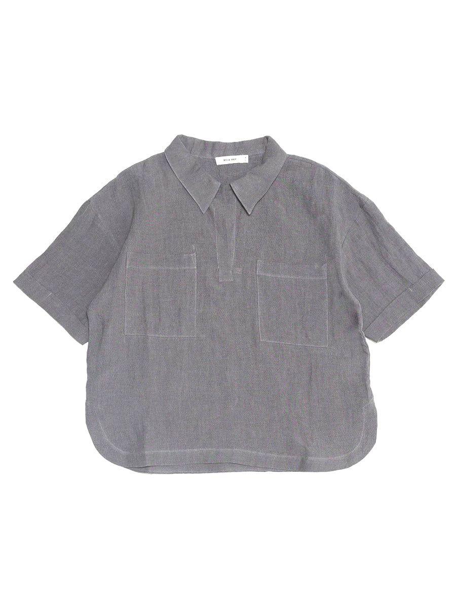 The Cal Linen Top - Charcoal