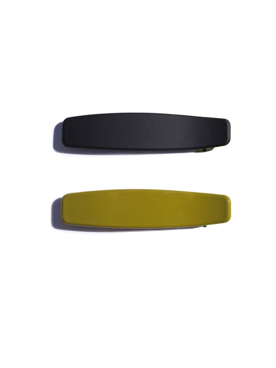 Lani Hairclip Duo - Black & Olive
