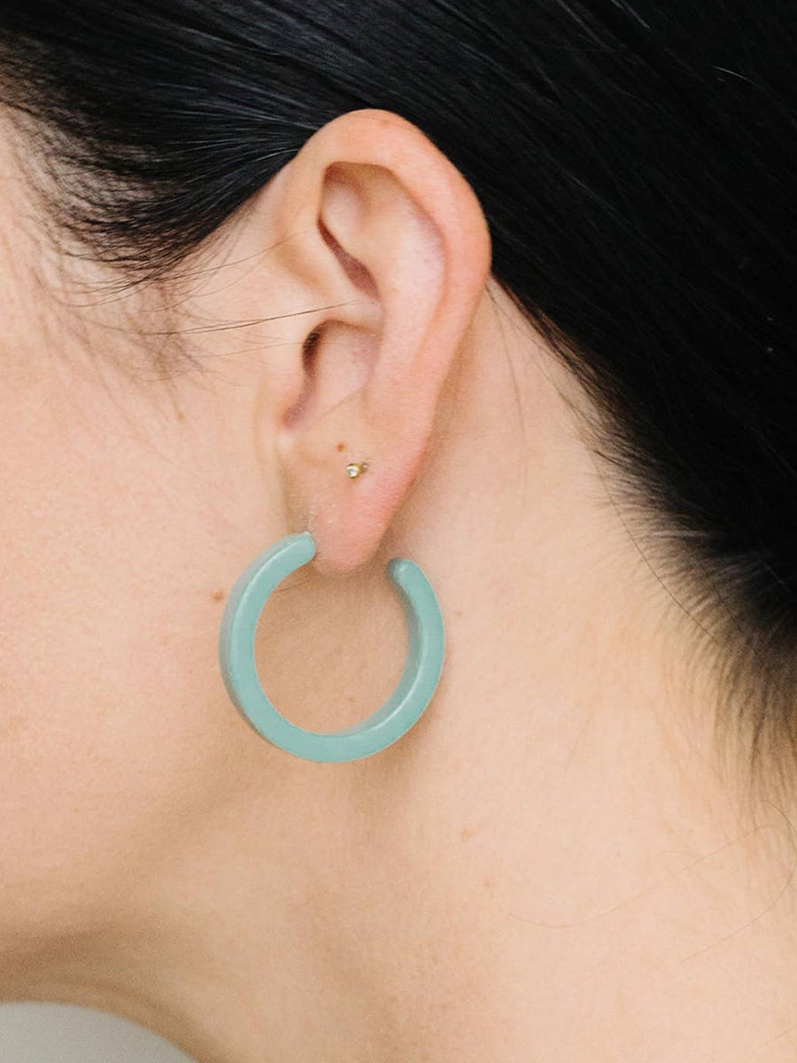 Alba Hoop Earrings - Spruce