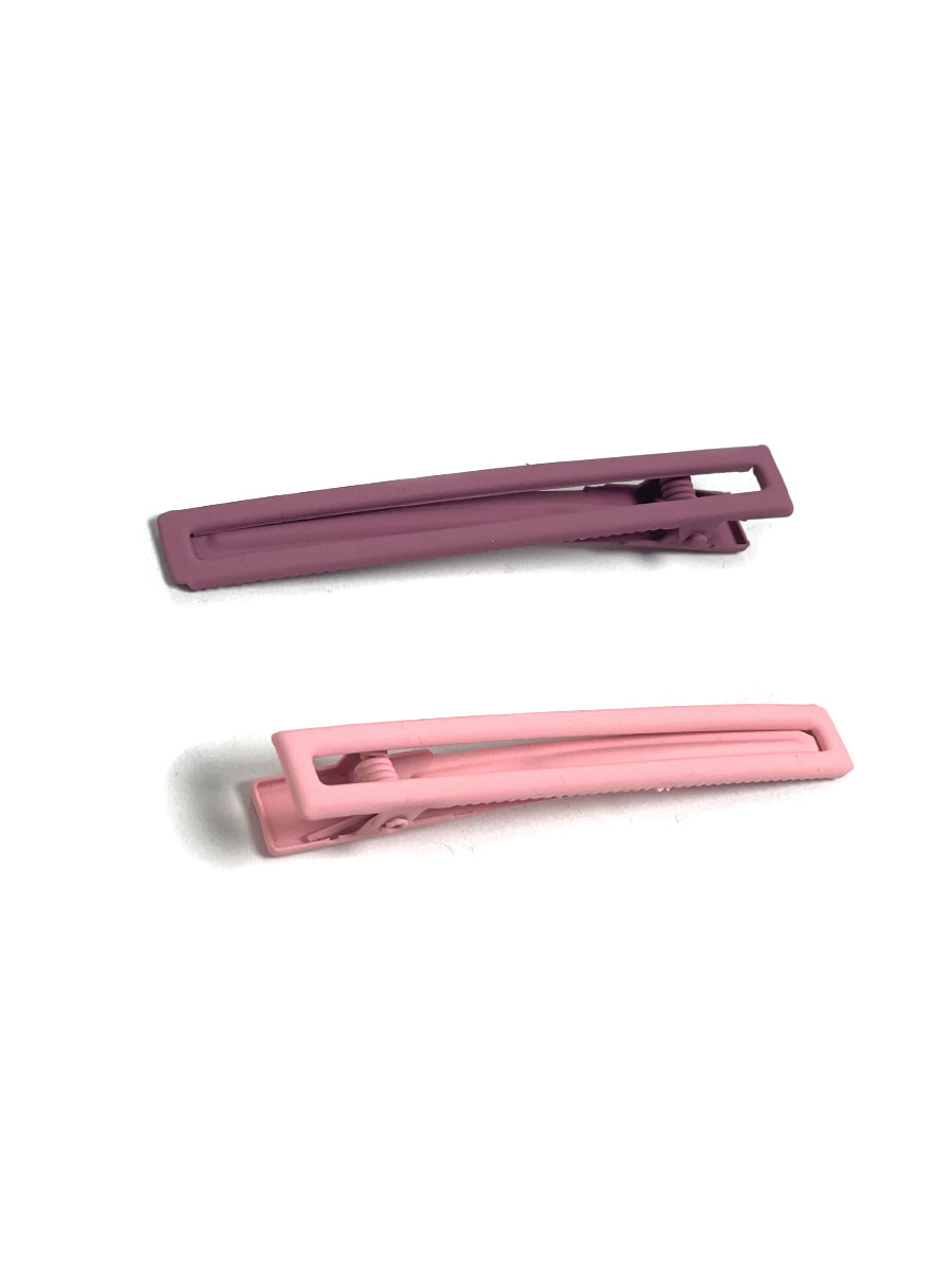 Leia Hairclip Duo - Mauve & Pink