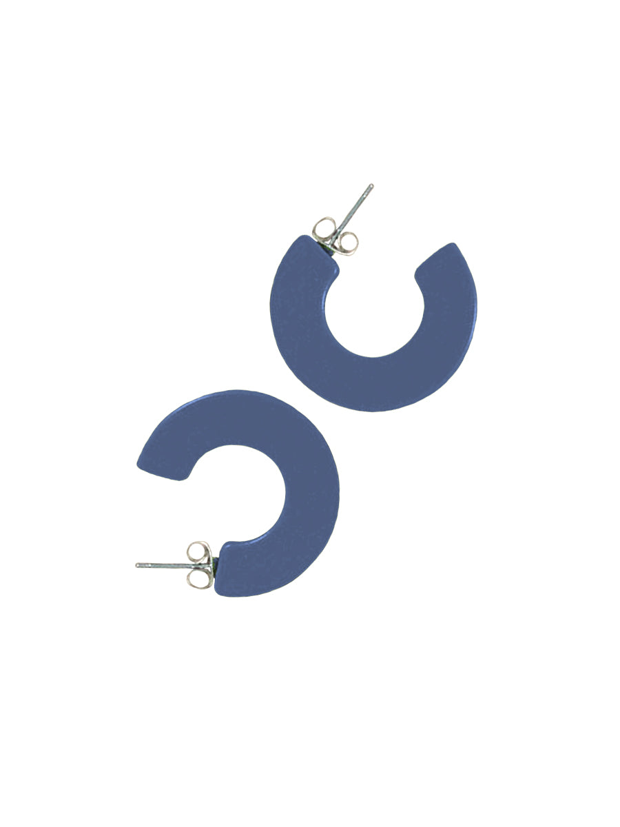 Ray Hoop Earrings - Denim