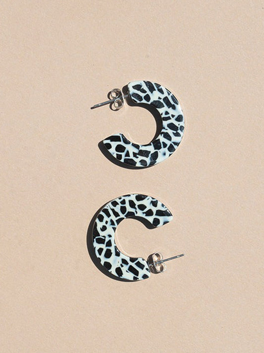 Ray Hoop Earrings - Dalmatian