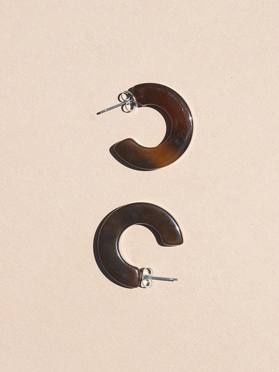 Ray Hoop Earrings - Espresso
