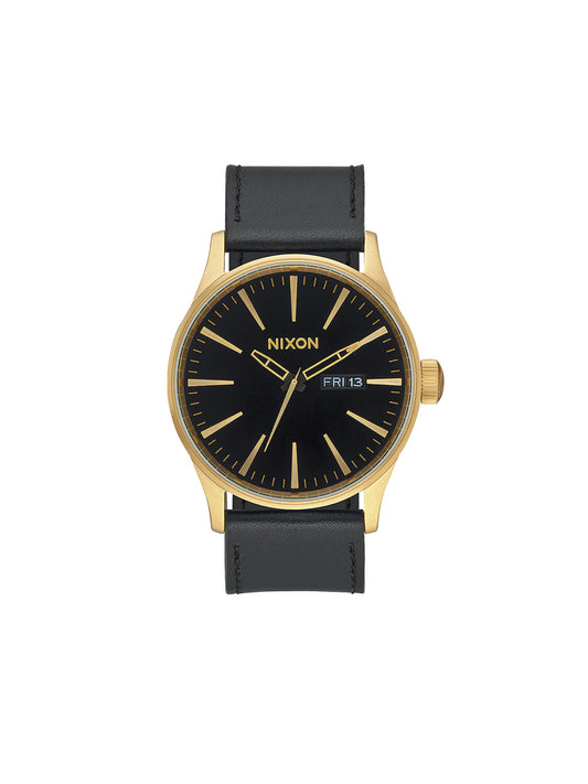 Sentry Leather Watch - Gold & Black
