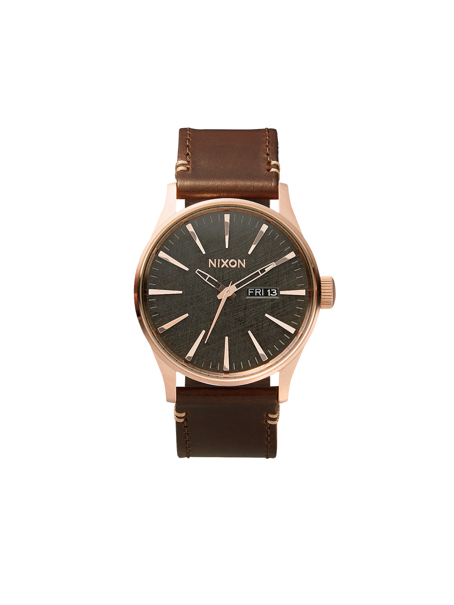 Sentry Leather Watch - Rose Gold & Gunmetal