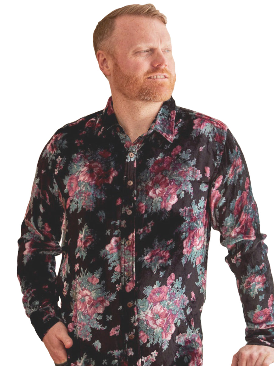 Blackjack Velvet Shirt - Black