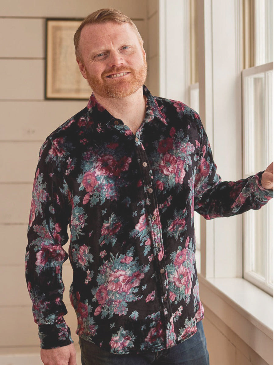 Blackjack Velvet Shirt - Black