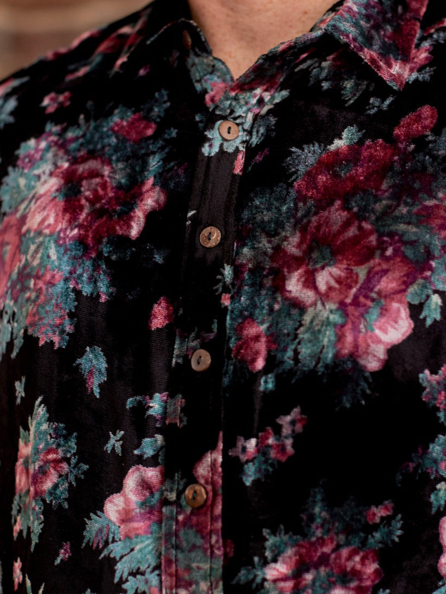 Blackjack Velvet Shirt - Black