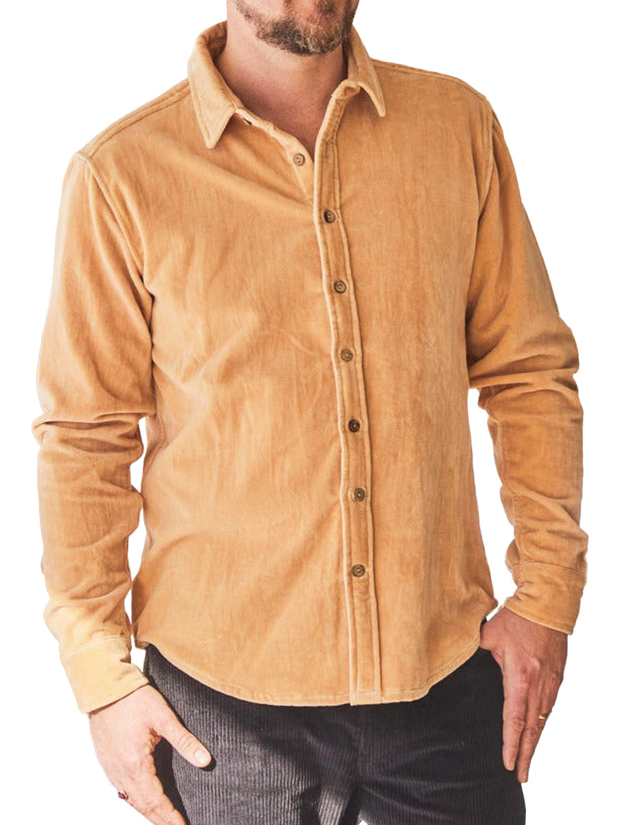 British Isles Velvet Shirt - Tan