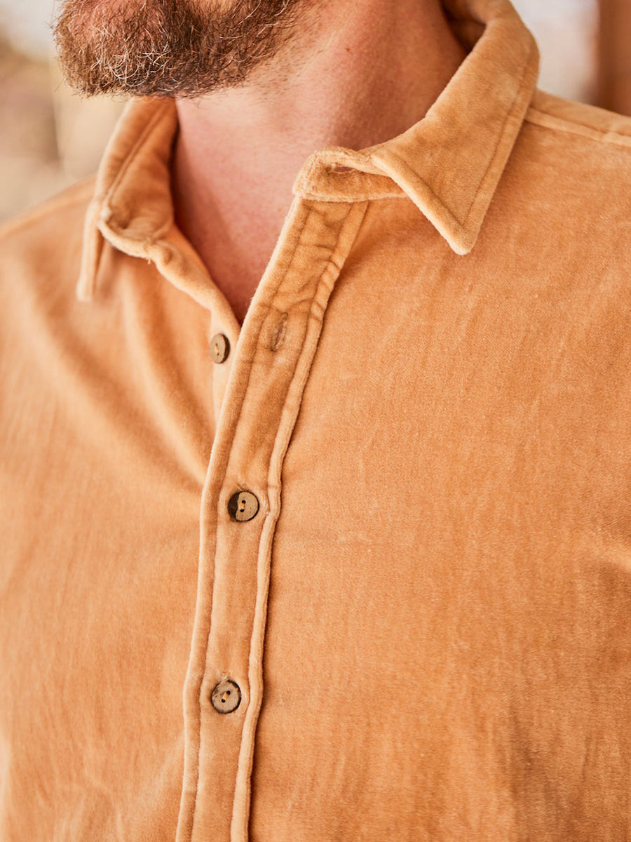 British Isles Velvet Shirt - Tan