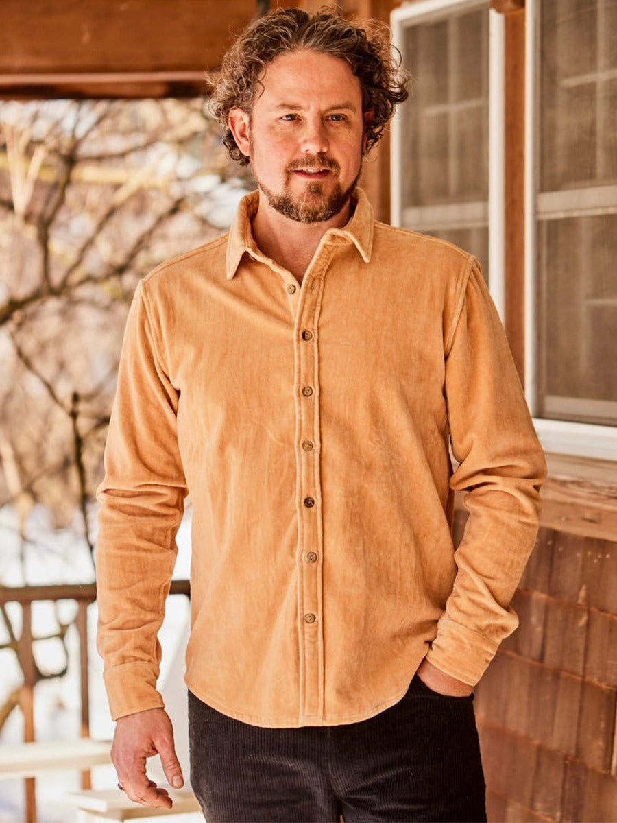 British Isles Velvet Shirt - Tan