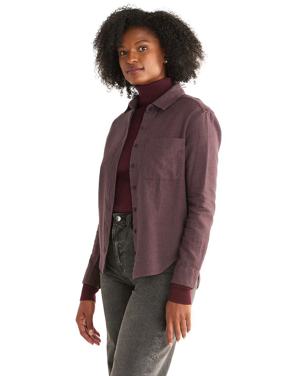 Boyfriend Flannel Shirt - Raisin Heather