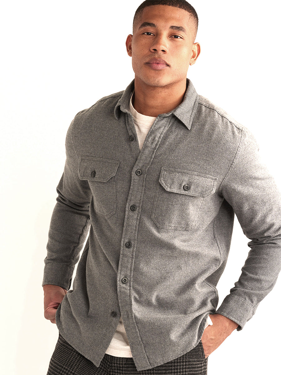 Burnside Flannel Shirt - Charcoal