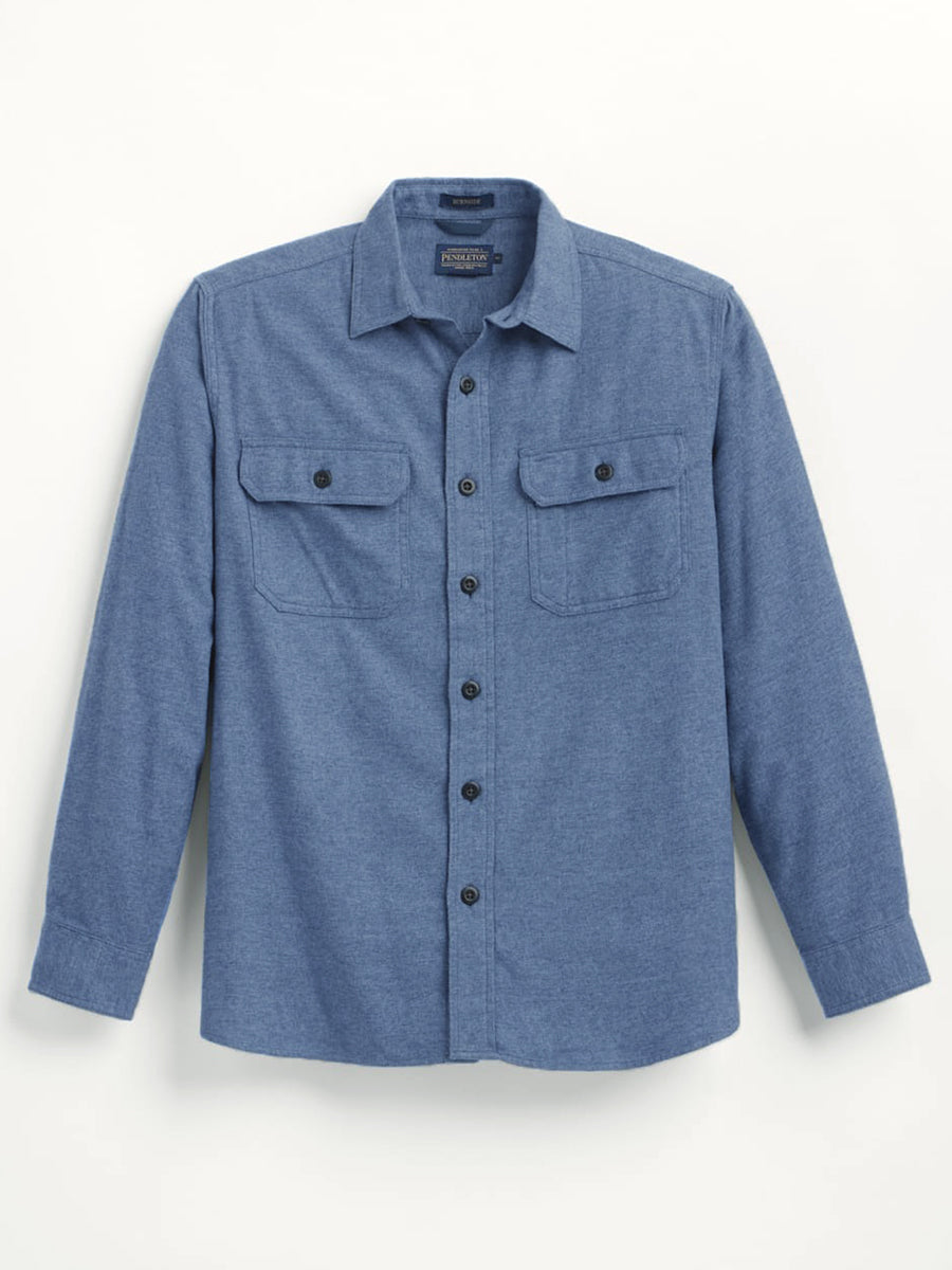Burnside Flannel Shirt - Blue Heather