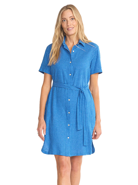 Charlotte Shirt Dress - Blue Check