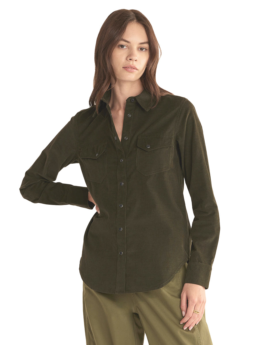 Corduroy Gambler Shirt - Rosin Green